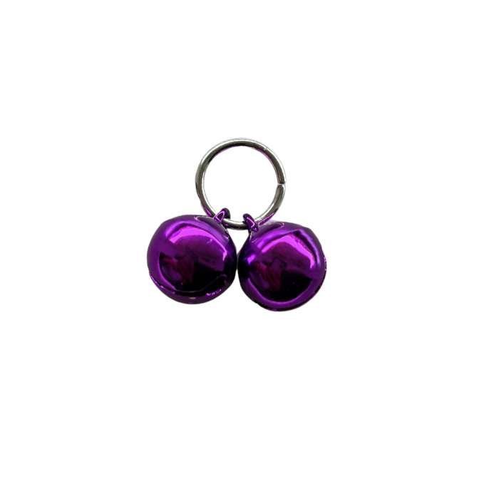 CB - X - Purple Jingle Bell Mini Chastity Cage Charm Accessory