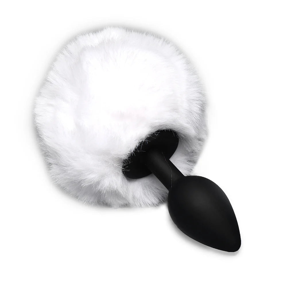 CB - X - Tailz Fluffy Bunny Tail Silicone Plug - All Colors