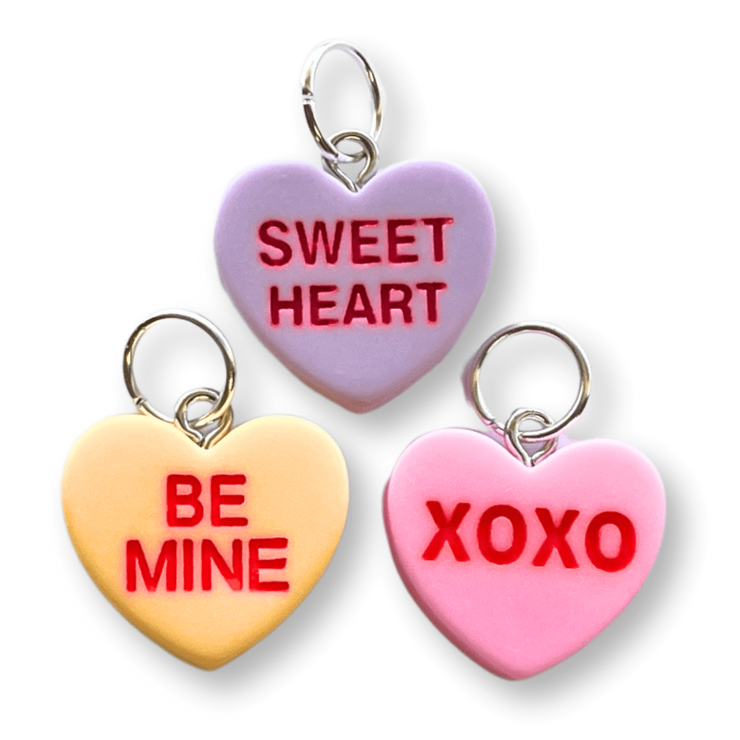 CB - X - Valentine's Day Conversation Heart Chastity Cage Charms - Pack of 3