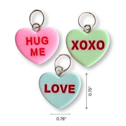 CB - X - Valentine's Day Conversation Heart Chastity Cage Charms - Pack of 3