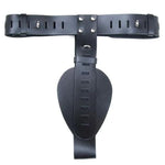 CB - X - Deluxe Black Leather Locking Chastity Belt for Women