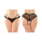 CB - X - Fantasy Lingerie Posey Lace/Microfiber Crotchless Panty - Pack of 6