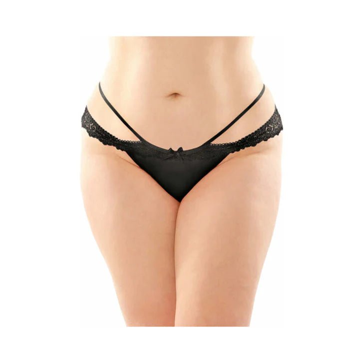 CB - X - Fantasy Lingerie Posey Lace/Microfiber Crotchless Panty - Pack of 6