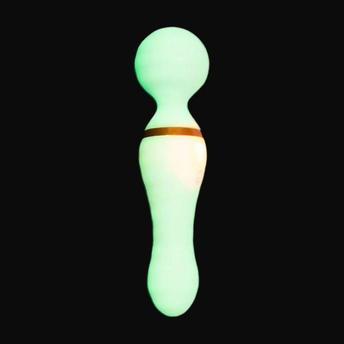 Glow-in-the-Dark 7.7" Rechargeable Silicone Wand Vibrator