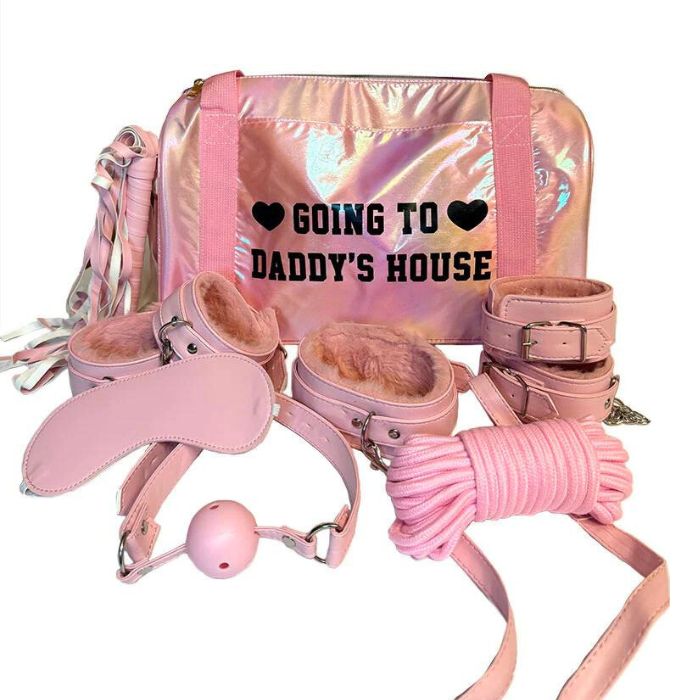 CB - X - Going To Daddy's House Travel Bag with 7 - Piece Pink Bondage Set