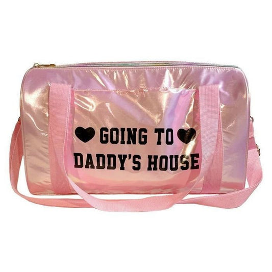 Going To Daddy's House Iridescent Pink Travel Duffel Bag