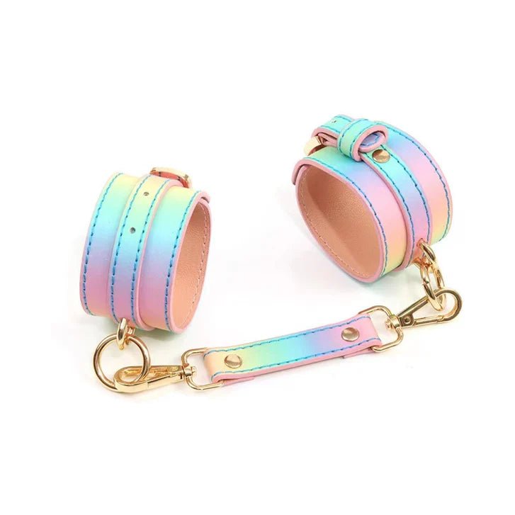 Hello, Sexy! Hot Bitch Iridescent Rainbow BDSM Cuffs