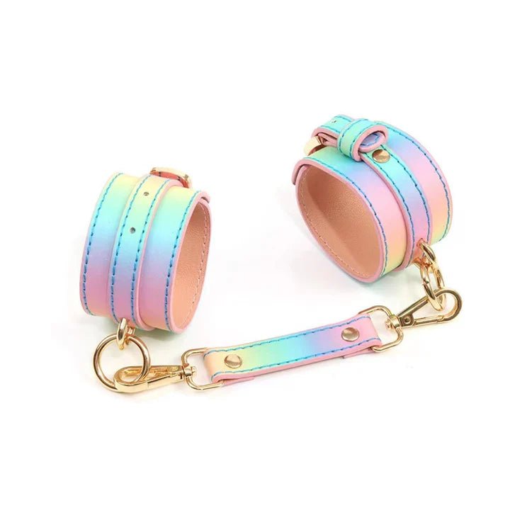CB - X - Hello, Sexy! Hot Bitch Iridescent Rainbow BDSM Cuffs