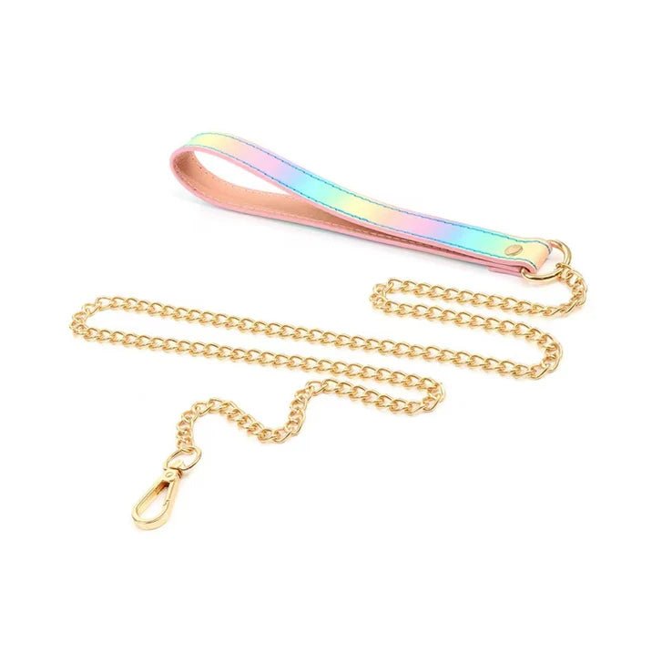 CB - X - Hello Sexy! Hot Bitch Rainbow Iridescent BDSM Collar and Leash