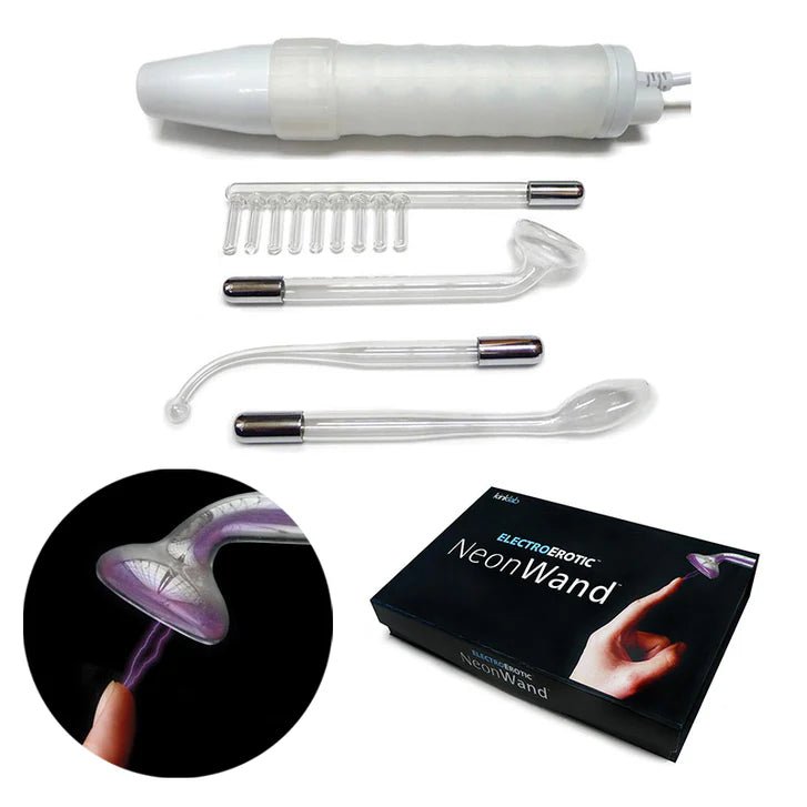 CB - X - Kinklab Neon Wand Electro Stimulator Kit - Purple Electrode/White Handle