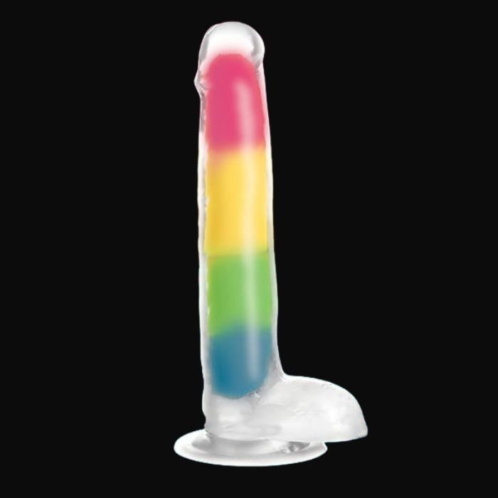 Lollicock 7" Rainbow Glow-in-the-Dark Silicone Dildo