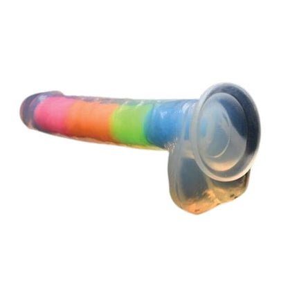 Lollicock 7" Rainbow Glow-in-the-Dark Silicone Dildo