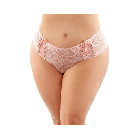 Magnolia Crotchless Lace Boyshort Panties - Three Colors