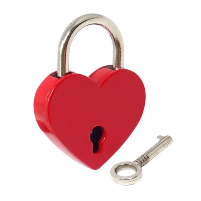 Mini Heart Padlock - Red