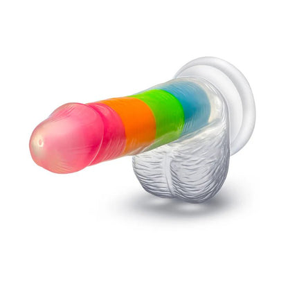 Neo Elite Glow-in-the-Dark 6.5" Rainbow Rave Silicone Dildo