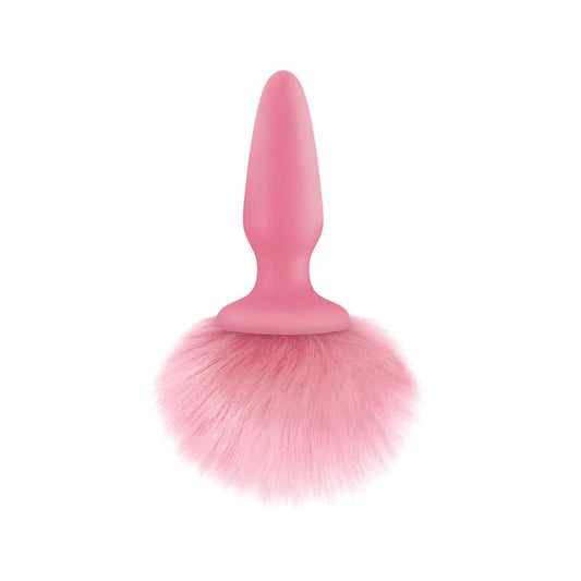 NS Novelties Bunny Tails Silicone Butt Plug - Pink