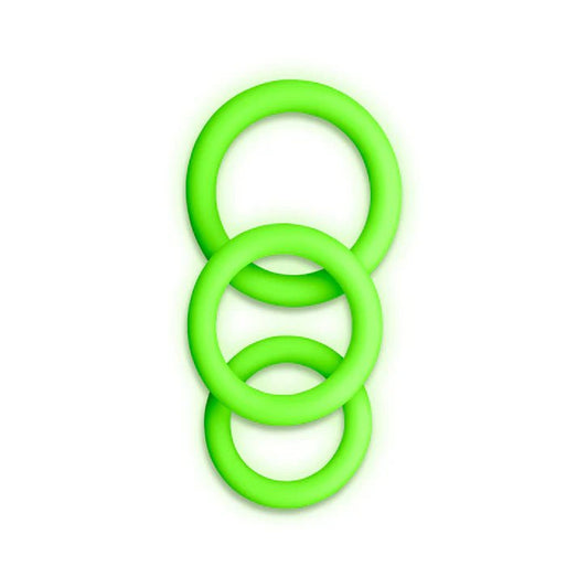 CB - X - Ouch! Glow in the Dark 3 - Piece Silicone Cock ring Set