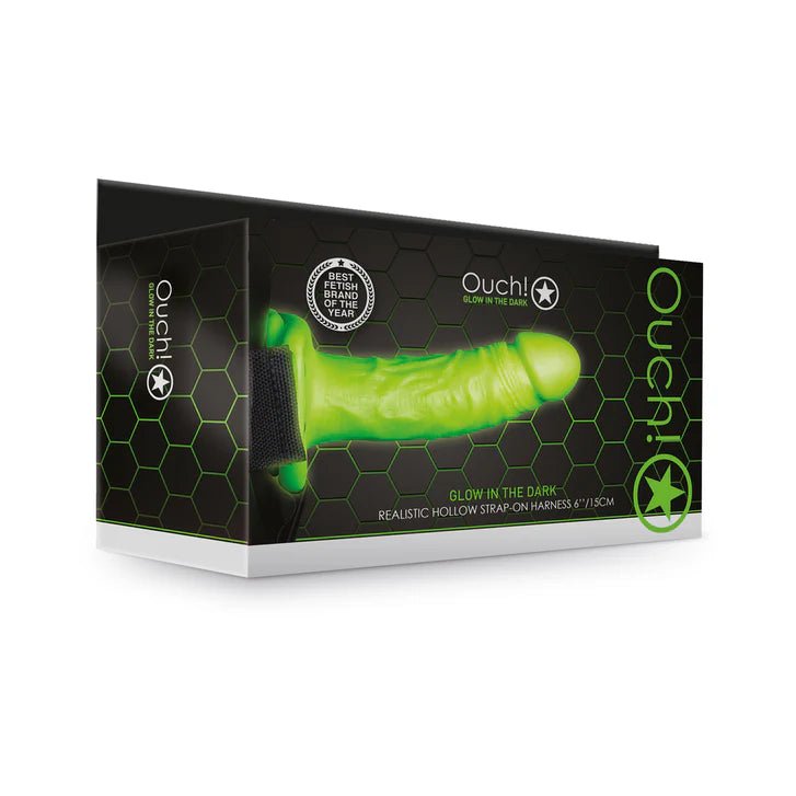 CB - X - Hollow Strap - On Harness with 6" Glow in the Dark Dildo