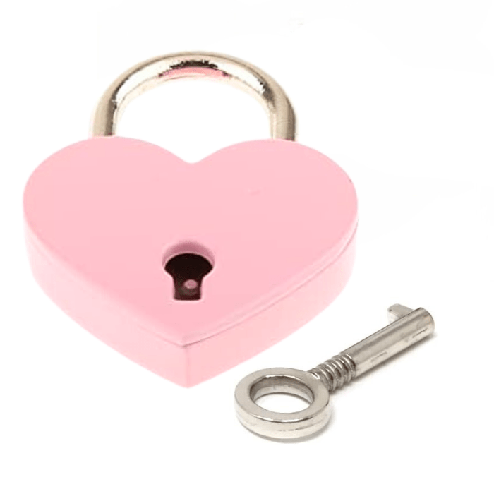 Baby Pink Novelty Heart Shaped Padlock
