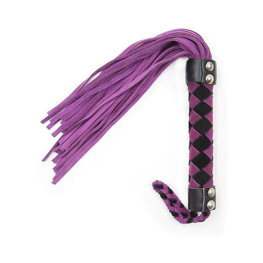 CB - X - Ple'sur 15.5" Genuine Leather Diamond Handle BDSM Flogger