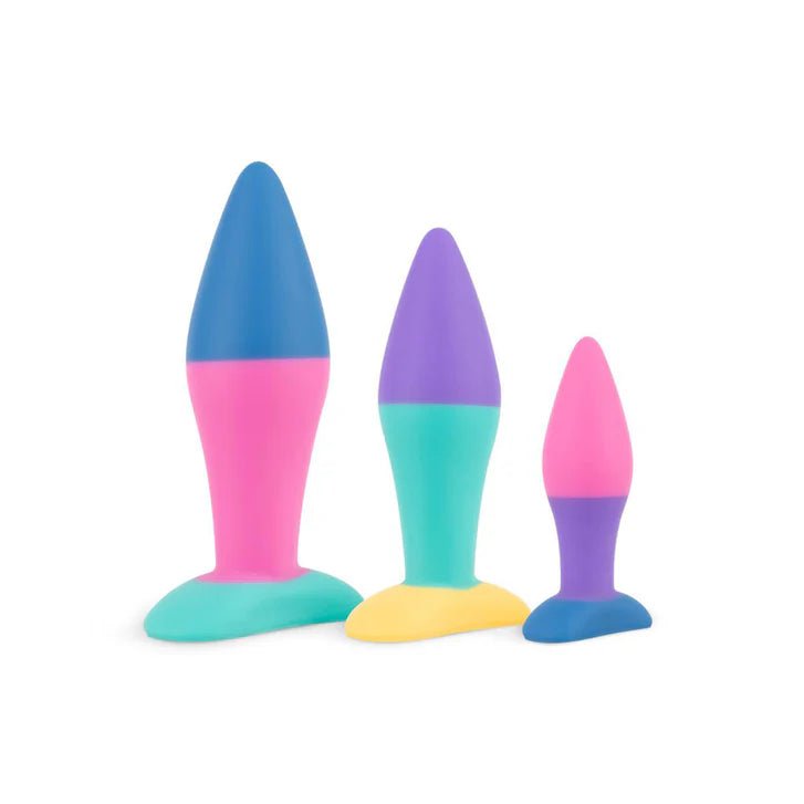 PMV20 Koda Multicolor 3-Piece Silicone Butt Plug Set