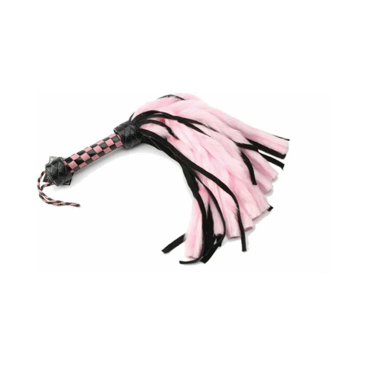 Ruff Doggie Styles Suede & Fluff Pink Mini Flogger