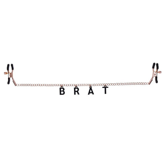Sex & Mischief BRAT Charmed Nipple Clamps - Rose Gold Alligator-Style Clamps