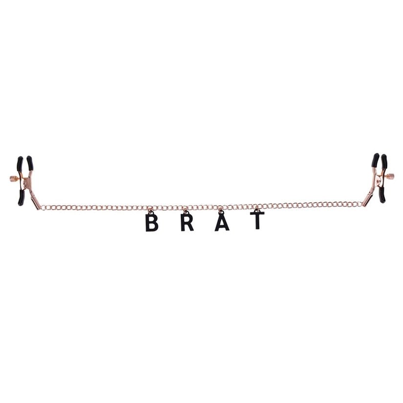 Sex & Mischief BRAT Charmed Nipple Clamps - Rose Gold Alligator-Style Clamps