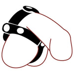 CB - X - Spartacus T - Style Adjustable Black Leather Cock and Ball Splitter