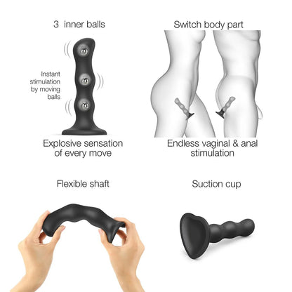 Strap-On-Me Geisha Balls Silicone XL 6.1" Dildo