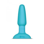 straight shot teal b-vibe butt plug with rimming beads around the neck between the plug and the base