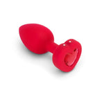 red heart shaped base butt plug with inset red gem
