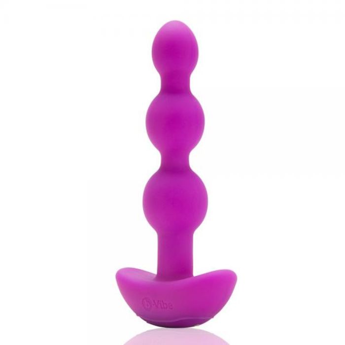 magenta anal beads style plug with large tapered end