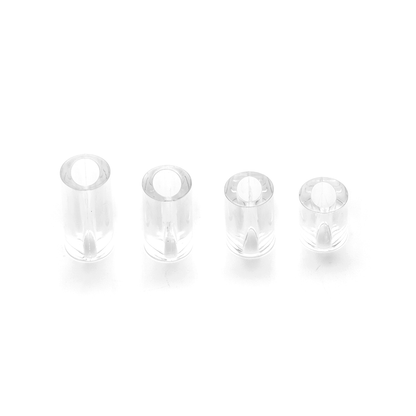 top view set of four clear spacers in four sizes