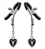 CB - X - Dangling Heart Adjustable Nipple Clamps