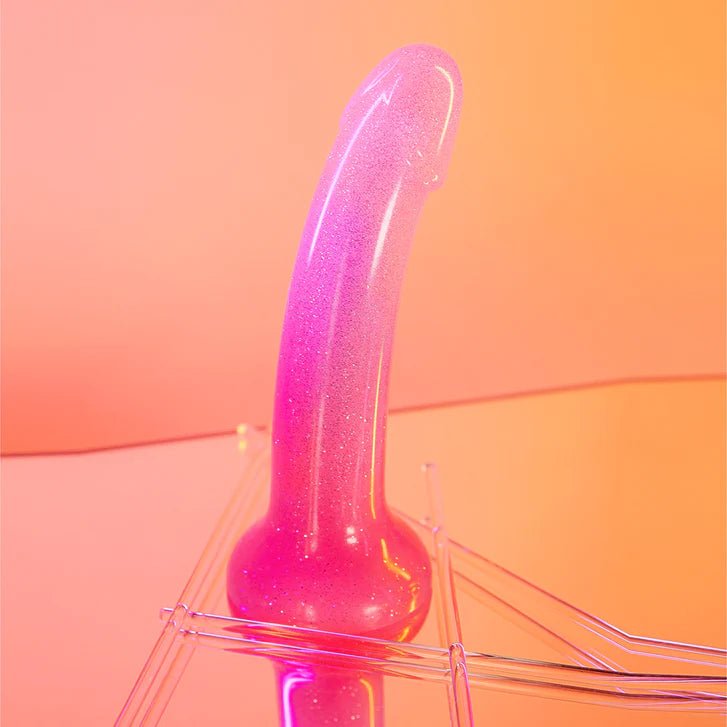 Dildolls Sunrise - Pink and Purple Silicone Dildo with Glitter by Love to Love