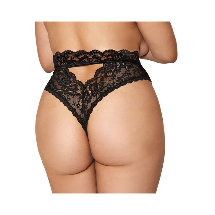 High-Waist Scallop Lace Panty With Back Keyhole L-3XL