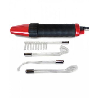 kinklab neon red and black handle wand electro stimulator kit wtih glass attachments.