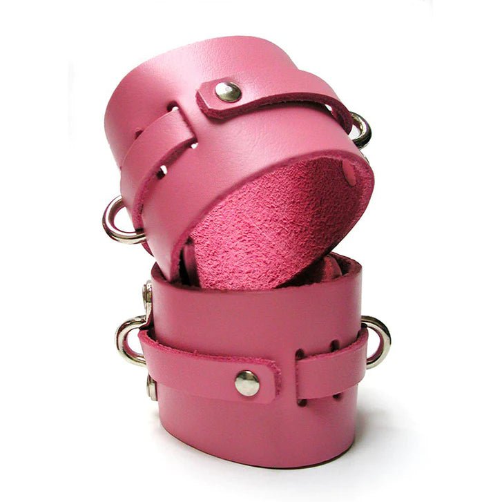 CB - X - Kinklab Pink Bound Leather Wrist Cuffs