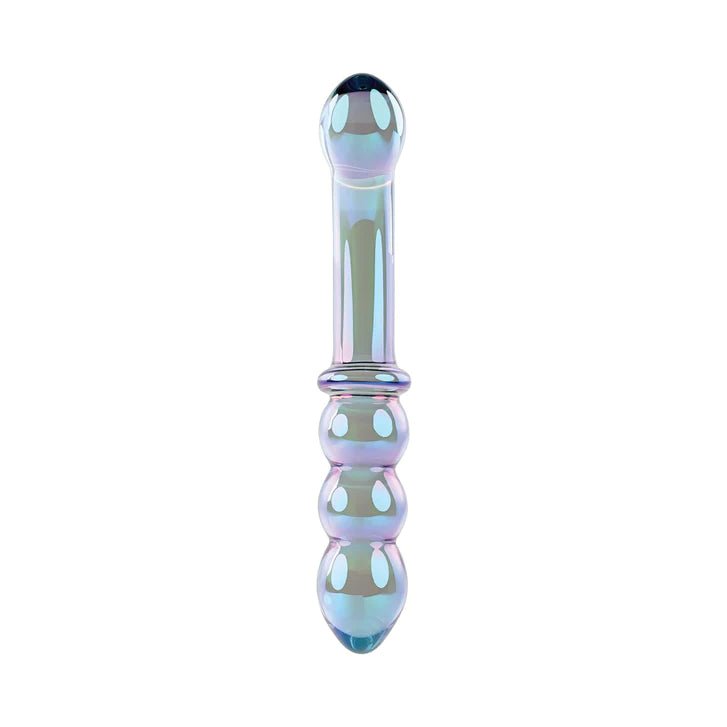 Lustrous Galaxy Iridescent Dual-Ended Glass Dildo by Gender X
