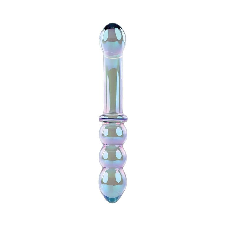 CB - X - Lustrous Galaxy Iridescent Dual - Ended Glass Dildo by Gender X