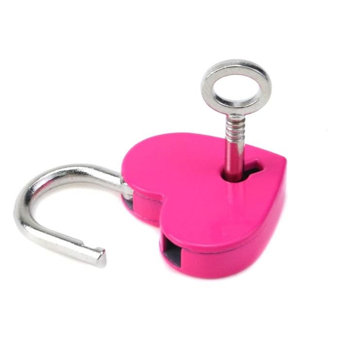 Mini Heart Padlock - Hot Pink