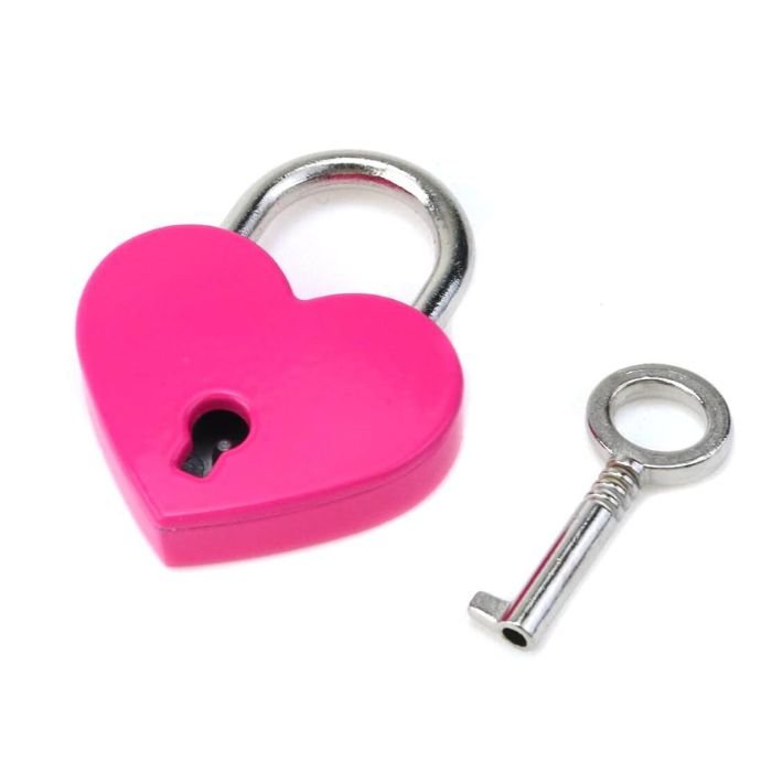 Mini Heart Padlock - Hot Pink