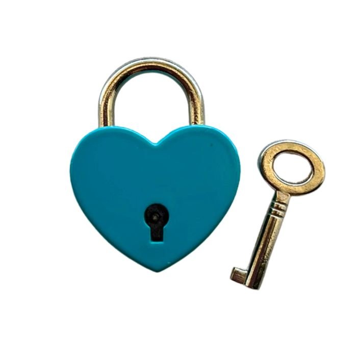 CB - X - Mini Heart Padlock - Teal Blue