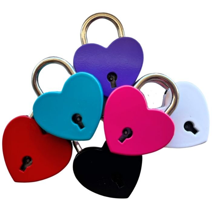 Mini Heart Padlocks Bundle - 6 Colors
