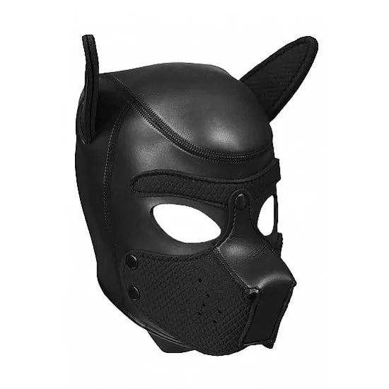 black neoprene full face puppy mask