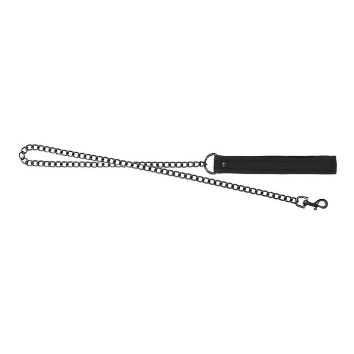 black metal leash with neoprene handle