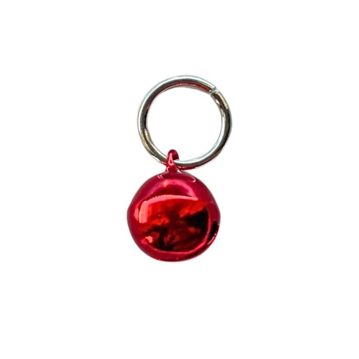 single red jingle bell on chrome o-ring