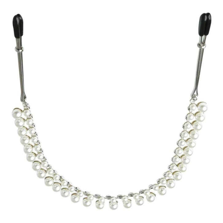 CB - X - Sincerely by Sportsheets Pearl Chain Tweezer Style Nipple Clamps