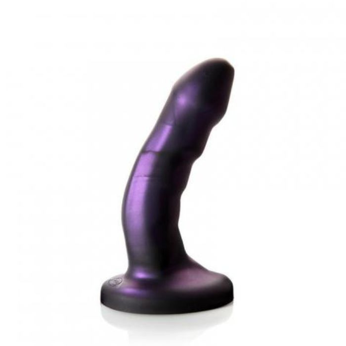 deep shimmering purple Tantus Curve Silicone Dildo